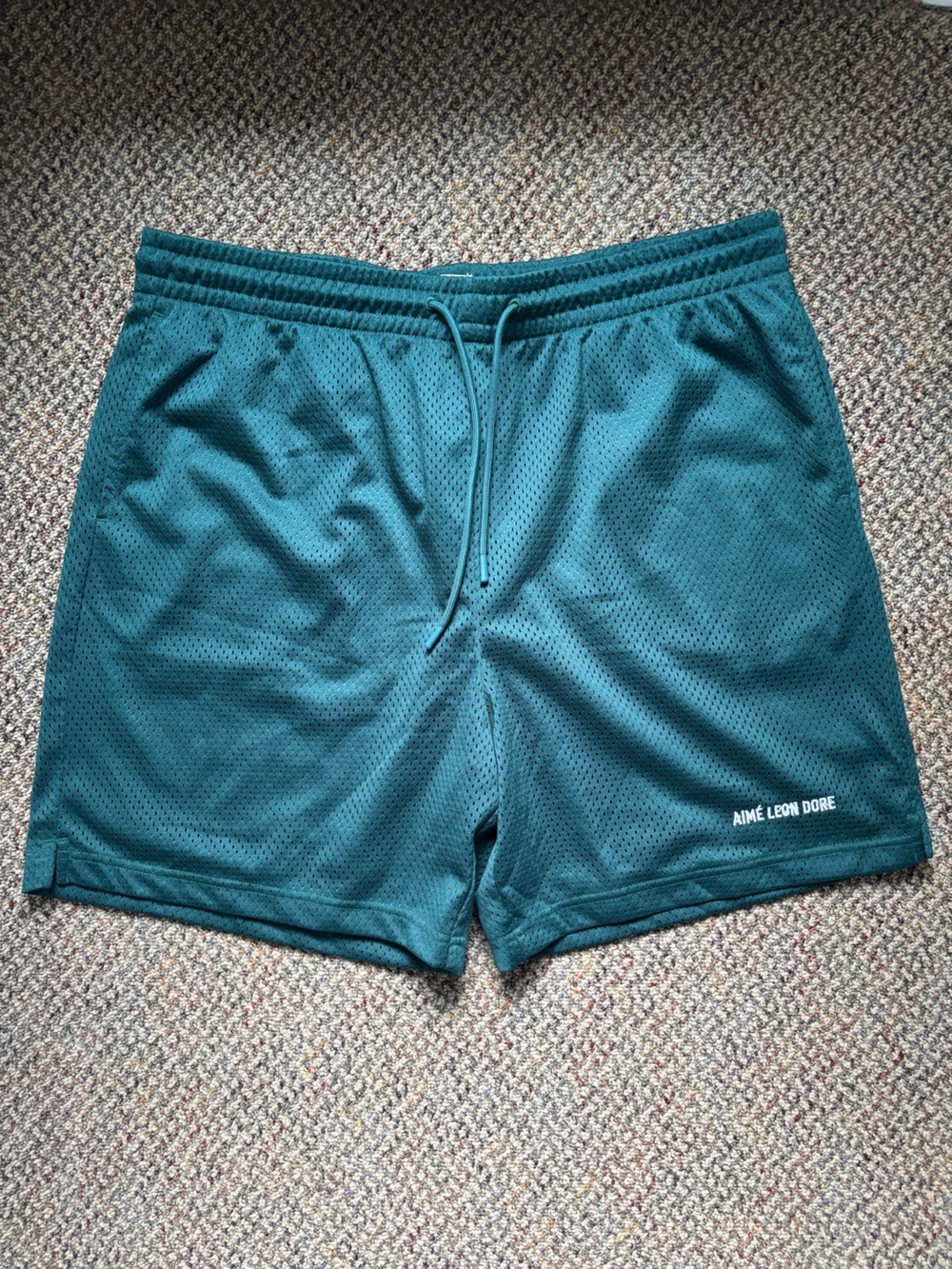 Aime Leon Dore Men's Teal Mesh Drawstring Athletic Shorts